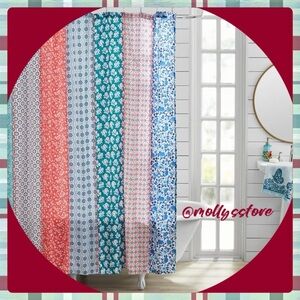 🩷 New Pioneer Woman Ditsy Patchwork Cotton-Rich Shower Curtain, 72"x72"